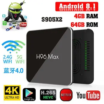 H96 MAX X2 4K Android TV BOX H.265 Media Player Smart TV Box Amlogic S905X2 Set Top BOX Android TV Box Smart TV FOR IPTV HDMI
H96 MAX X2 4K Android TV BOX H.265 Media Player Smart TV Box Amlogic S905X2 Set Top BOX Android TV Box Smart TV FOR IPTV HDMI