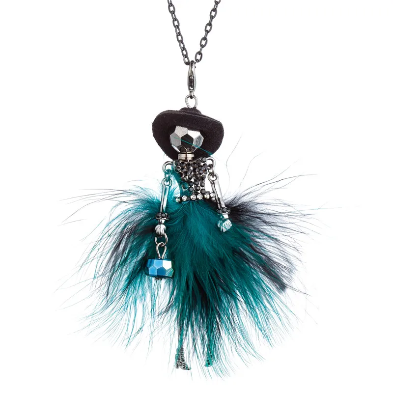 Dark Green Rhinestone Fur Dress Doll Pendant Necklace For Women Cool Paris Girl Handmade Statement Jewelry Collier Femme
Dark Green Rhinestone Fur Dress Doll Pendant Necklace For Women Cool Paris Girl Handmade Statement Jewelry Collier Femme