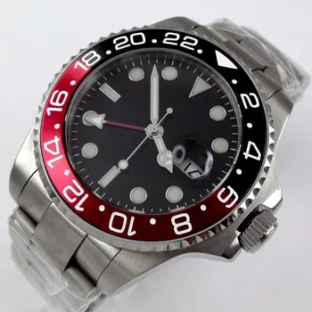 43mm Bliger Black Dial GMT Sapphire Glass Luminous Marks Stainless steel Case Top Brand Luxury Automatic Movement Men's Watch
43mm Bliger Black Dial GMT Sapphire Glass Luminous Marks Stainless steel Case Top Brand Luxury Automatic Movement Men's Watch