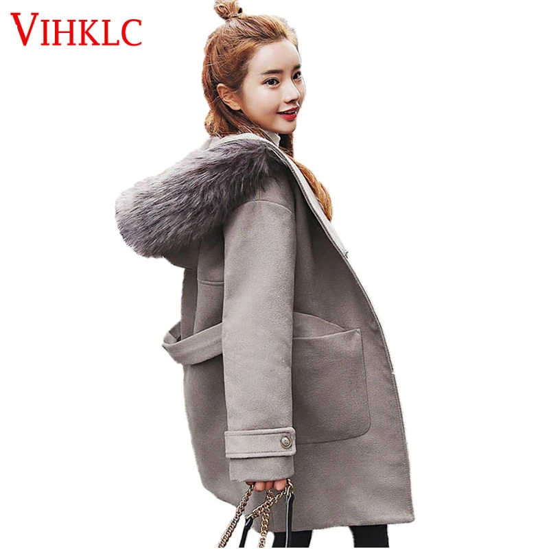 Autumn Winter Women Woolen Coat Outerwear Female Medium-Long Solid Trench Sweet Preppy Korean Casual Jacket H480
Autumn Winter Women Woolen Coat Outerwear Female Medium-Long Solid Trench Sweet Preppy Korean Casual Jacket H480
