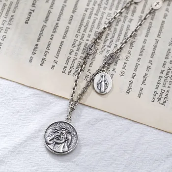 Retro Jesus Christ Coin Goddess 925 Sterling Silver Choker Necklace Woman Fashion Pendant Personalized Necklace Cross Jewelry
Retro Jesus Christ Coin Goddess 925 Sterling Silver Choker Necklace Woman Fashion Pendant Personalized Necklace Cross Jewelry