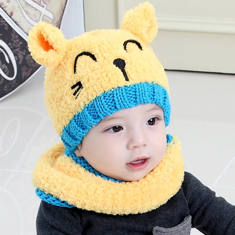 Cute Baby Winter Knitted Cap Skullies Beanie With Scarf Skullcap Beanie Hat Unisex Cat Soft Warm Kids Winter hat
Cute Baby Winter Knitted Cap Skullies Beanie With Scarf Skullcap Beanie Hat Unisex Cat Soft Warm Kids Winter hat