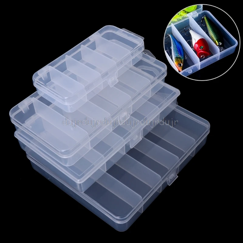 

Transparent Fishing Bait Boxes Bait Fighting Accessories Hooks Fish Bait Fishing Bait Storage Tool Organizer Case Container N11