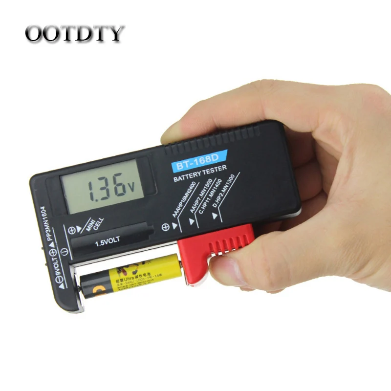 OOTDTY BT168D Digital Battery Capacity Tester LCD for 9V 1.5V AA AAA Cell C D Batteries
OOTDTY BT168D Digital Battery Capacity Tester LCD for 9V 1.5V AA AAA Cell C D Batteries