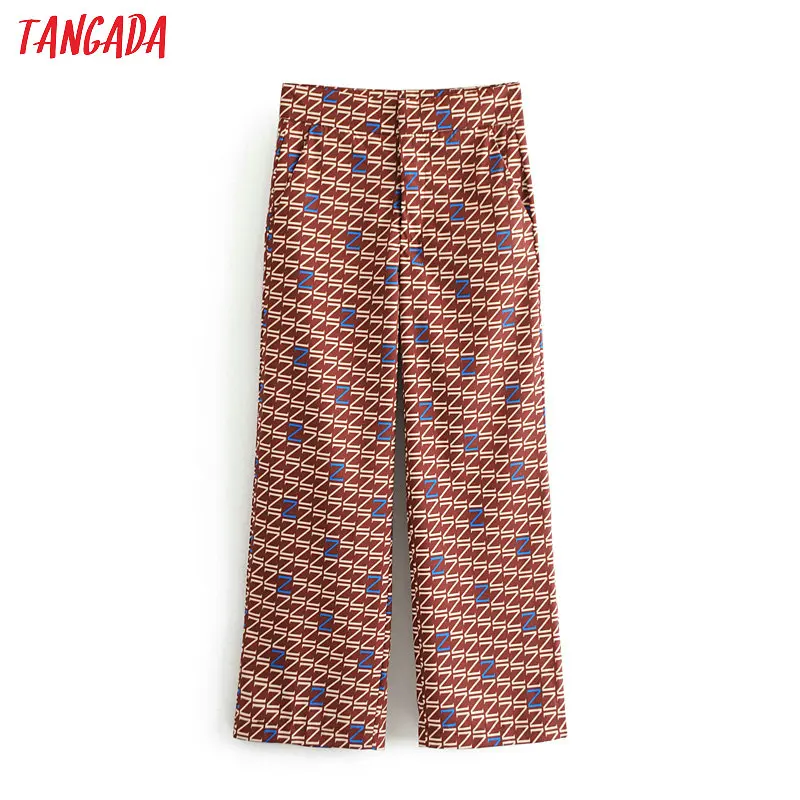 Tangada women geometric print wide leg pants with pockets zipper lady chiffon pants loose casual long pants female DA09
Tangada women geometric print wide leg pants with pockets zipper lady chiffon pants loose casual long pants female DA09