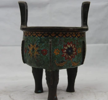 China Buddhism Temple Bronze Copper Cloisonne Enamel Ding Incense Burner Censer
China Buddhism Temple Bronze Copper Cloisonne Enamel Ding Incense Burner Censer