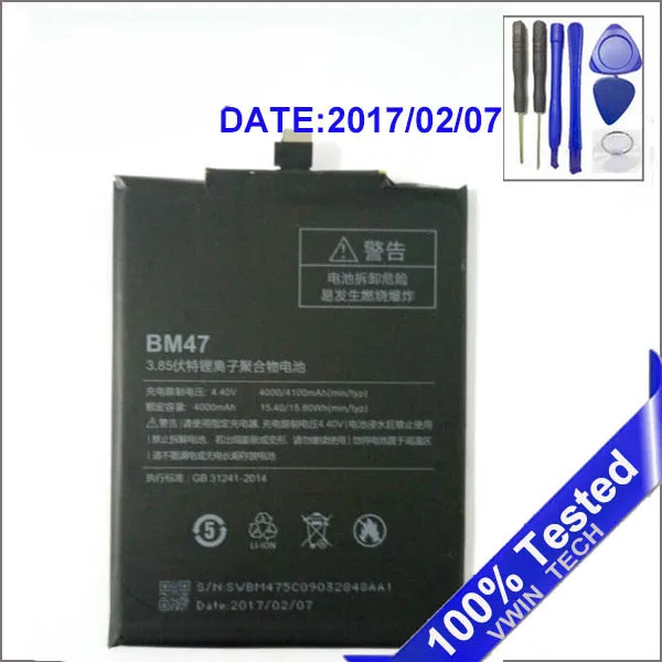 BM47 Battery For Xiaomi Redmi 3 3S 3X for Xiao mi for Redmi 4x High Quality 4000mAh Battery SanErqi
BM47 Battery For Xiaomi Redmi 3 3S 3X for Xiao mi for Redmi 4x High Quality 4000mAh Battery SanErqi