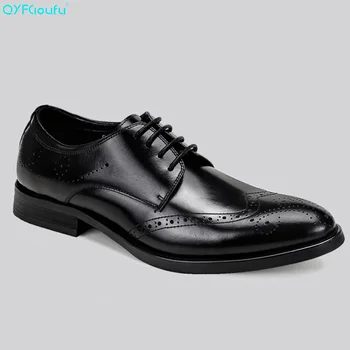 QYFCIOUFU Italian Brogues Men Dress Shoes Genuine Leather High Quality Cow Leather Black Brown Wine Red Luxury Shoes Oxford
QYFCIOUFU Italian Brogues Men Dress Shoes Genuine Leather High Quality Cow Leather Black Brown Wine Red Luxury Shoes Oxford
