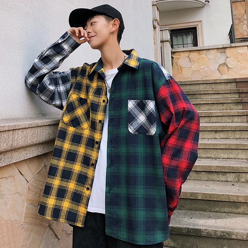 2019 spring new shirt men's casual plaid shirt top hip hop color shirt tide coat
2019 spring new shirt men's casual plaid shirt top hip hop color shirt tide coat