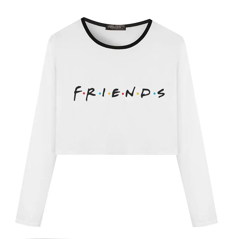 2018 Fashion Sexy T Shirt Women White Short T-shirts Long Sleeve Crop Top Women Cropped Tumblr Friends TV Printed Short Tshirt
2018 Fashion Sexy T Shirt Women White Short T-shirts Long Sleeve Crop Top Women Cropped Tumblr Friends TV Printed Short Tshirt