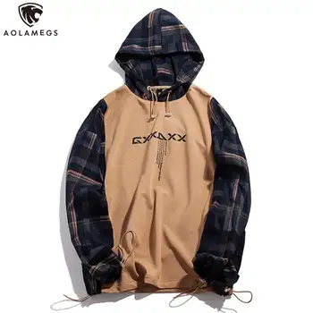 Aolamegs Men Patchwork Plaid Hoodies Sweatshirt Pullover Long Sleeve College Style Casual Men Sweatshirt High Street Streetwear
Aolamegs Men Patchwork Plaid Hoodies Sweatshirt Pullover Long Sleeve College Style Casual Men Sweatshirt High Street Streetwear
