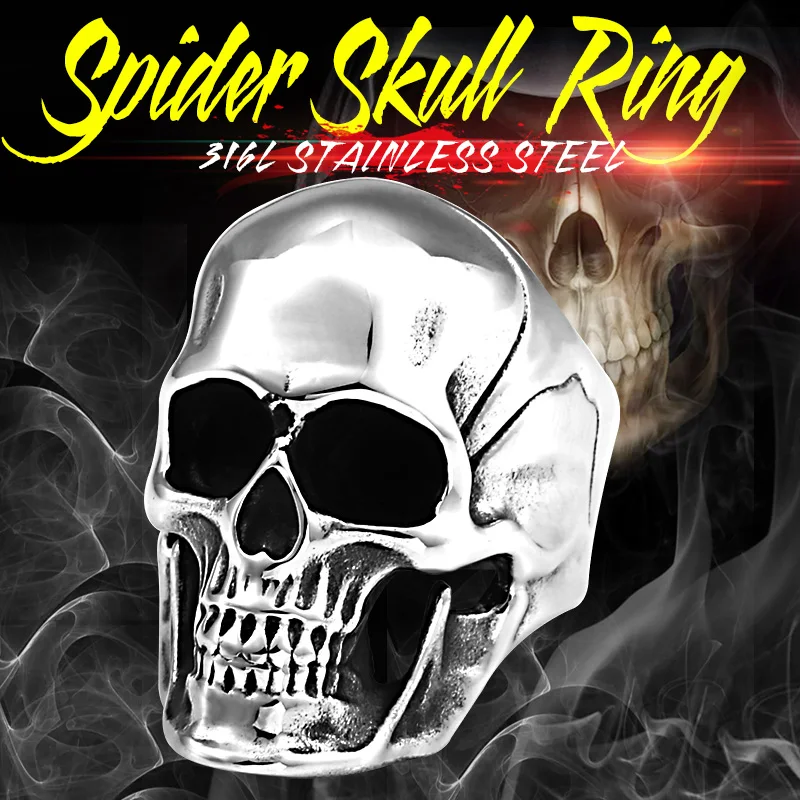 BEIER Wholesale Skull Biker Ring Stainless Steel Jewelry Classic Punk Polished Motor Biker Skull Ring Men Dropshipping BR8-674
BEIER Wholesale Skull Biker Ring Stainless Steel Jewelry Classic Punk Polished Motor Biker Skull Ring Men Dropshipping BR8-674