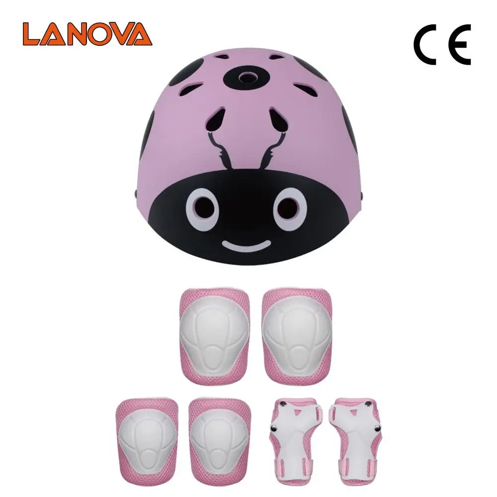 LANOVA Lovely Protective Gear Set Kids Beetle helmet Knee Elbow Pads Wrist Protector Protection for Scooter Cycling Roller Skate
LANOVA Lovely Protective Gear Set Kids Beetle helmet Knee Elbow Pads Wrist Protector Protection for Scooter Cycling Roller Skate