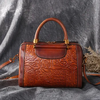 Handmade Vintage Womens Genuine Leather Handbags lady Retro Elegant Shoulder Messenger Bag Embossed Floral Bolsas Hot Sale
Handmade Vintage Womens Genuine Leather Handbags lady Retro Elegant Shoulder Messenger Bag Embossed Floral Bolsas Hot Sale