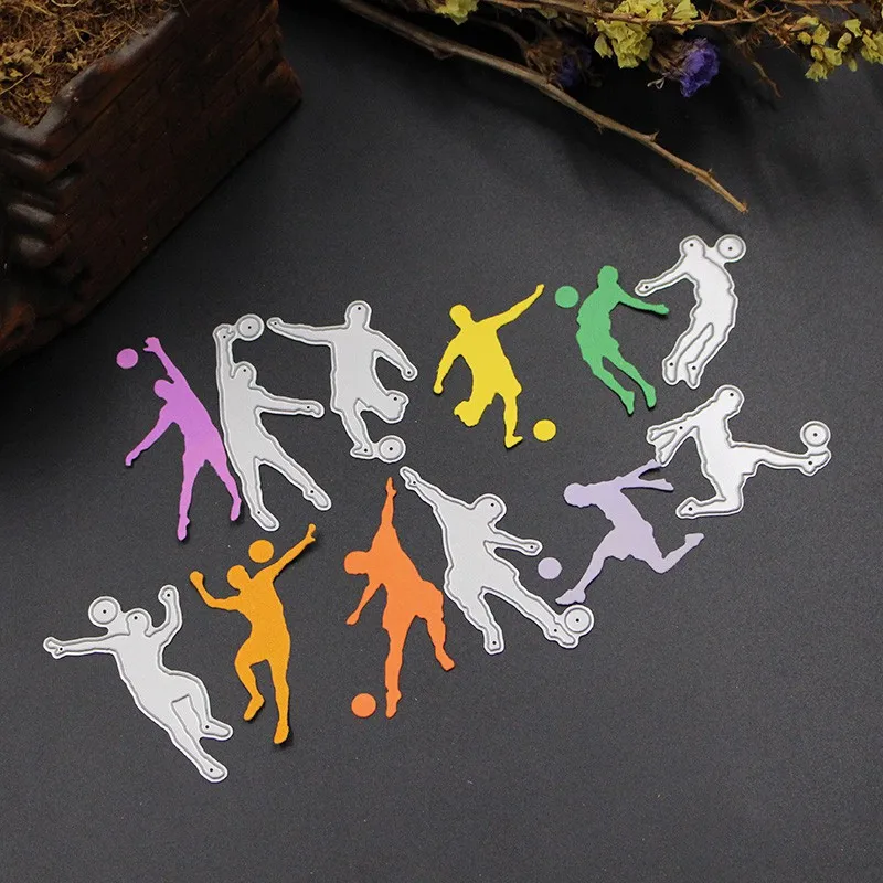 

Die Cuts Stencils Soccer Themed Metal Template Mold for DIY Embossing Paper Craft Scrapbook Supplies Card Making