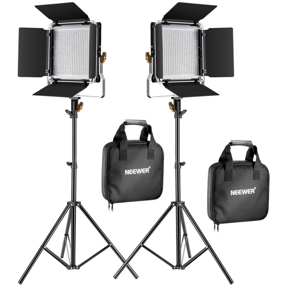 Neewer 1 or 2 Packs Upgraded 480 LED Video Light and Stand Photography Lighting Kit Bi-color Dimmable LED Panel with Barn Door
Neewer 1 or 2 Packs Upgraded 480 LED Video Light and Stand Photography Lighting Kit Bi-color Dimmable LED Panel with Barn Door