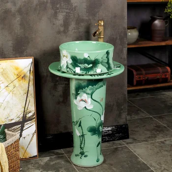 Simple Basin Balcony Ceramic Washbasin Toilet courtyard lotus hand made pattern porcelain ceramic pedestal basin
Simple Basin Balcony Ceramic Washbasin Toilet courtyard lotus hand made pattern porcelain ceramic pedestal basin