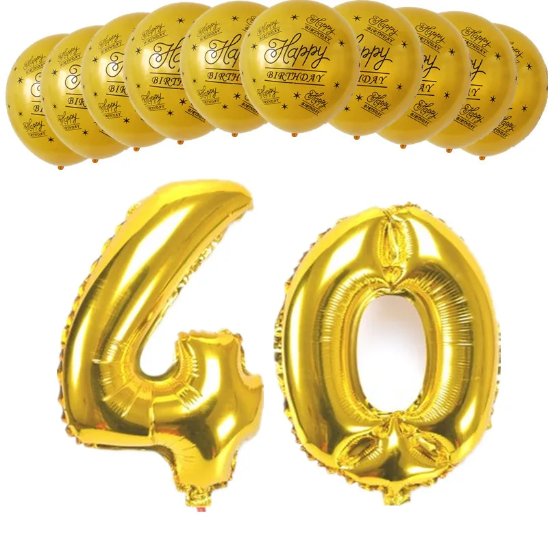 12pcs Gold Black Happy Birthday Balloons Figure 0-9 Foil Balloons 10 20 30 40 50 60 70 80 90 Years Adult Birthday Party Supplies
12pcs Gold Black Happy Birthday Balloons Figure 0-9 Foil Balloons 10 20 30 40 50 60 70 80 90 Years Adult Birthday Party Supplies