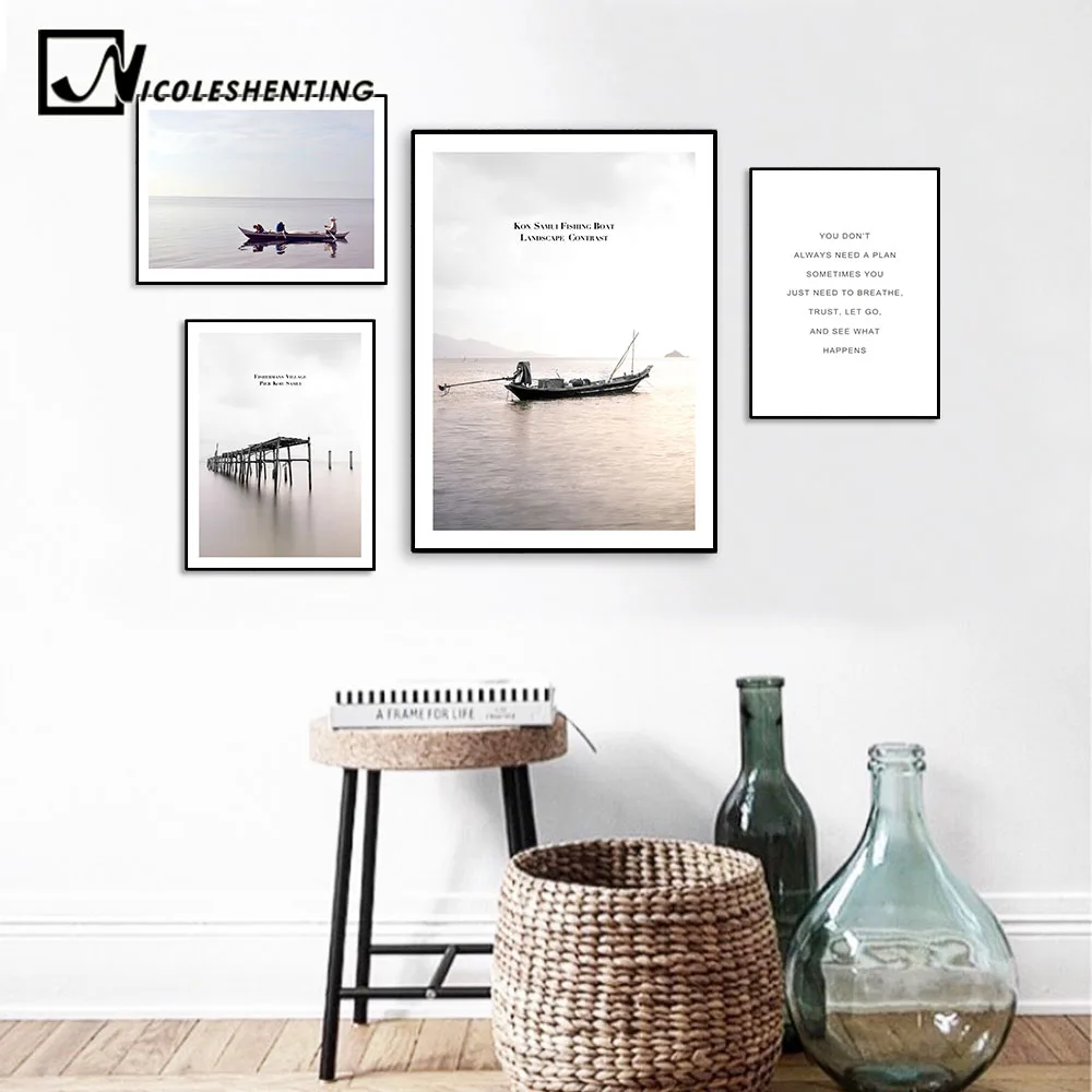Scandinavian Landscape Sea Boat Canvas Poster Motivational Minimalist Nordic Style Wall Art Print Painting Decoration Picture
Scandinavian Landscape Sea Boat Canvas Poster Motivational Minimalist Nordic Style Wall Art Print Painting Decoration Picture