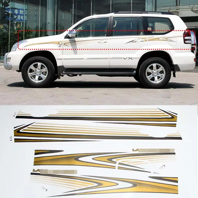 Car Styling 1 set For Toyota Prado FJ120 2003-09 decorative decal stickers Car Body waist line Left Right Side Body Stripes trim
Car Styling 1 set For Toyota Prado FJ120 2003-09 decorative decal stickers Car Body waist line Left Right Side Body Stripes trim