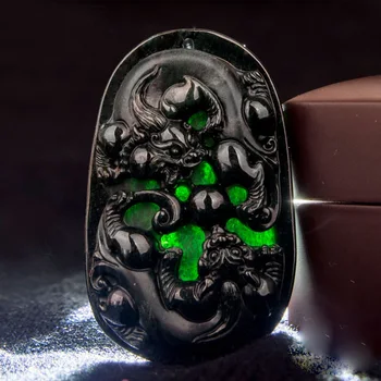 New natural Burmese stone pendant carved black double pixou pendant male jewelery JADES jewelry necklace
New natural Burmese stone pendant carved black double pixou pendant male jewelery JADES jewelry necklace