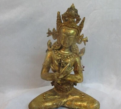004933 9"Tibet Buddhism Fane Purple Bronze 24K Gold carved Vajradhara Buddha Statue
004933 9"Tibet Buddhism Fane Purple Bronze 24K Gold carved Vajradhara Buddha Statue