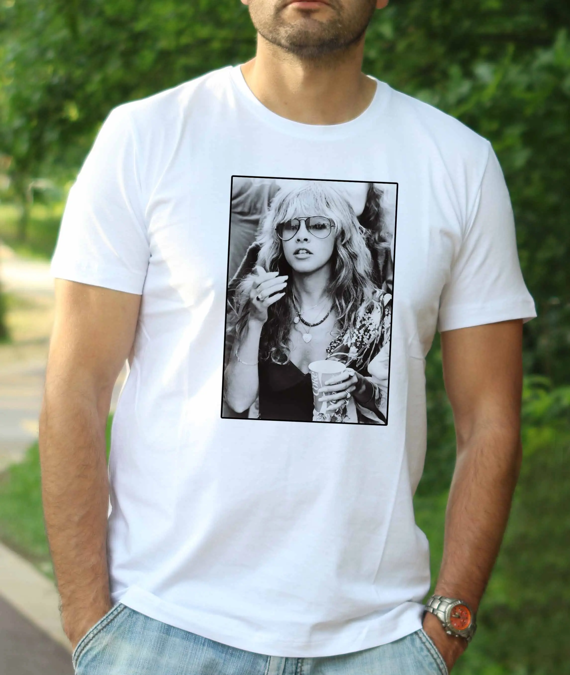2019 новая рубашка Stevie Nicks Fleetwood Mac Футболка мужская роковая футболка из тяжелого