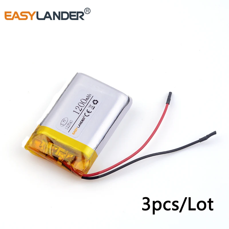 3pcs /Lot 3.7v lithium Li ion polymer rechargeable battery 122540 1200mAh for DVR RECORD MP3 MP4 GPS SMART WATCH SPORT CAMERA
3pcs /Lot 3.7v lithium Li ion polymer rechargeable battery 122540 1200mAh for DVR RECORD MP3 MP4 GPS SMART WATCH SPORT CAMERA