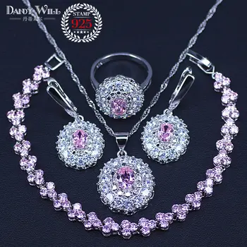 Pink Lovely Present For Best Love Lady&Women Christmas Gift Silver Color Crystal bracelets sets earrings ring necklace pendants
Pink Lovely Present For Best Love Lady&Women Christmas Gift Silver Color Crystal bracelets sets earrings ring necklace pendants