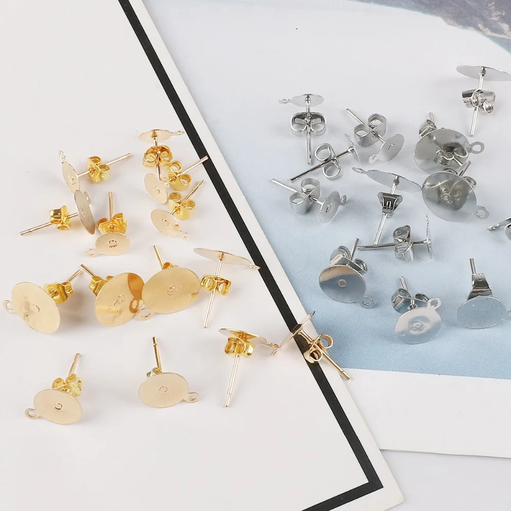 100pcs Exquisite 6 8 10mm Earrings Posts Butterfly Scroll Back Stoppers Stud Earring Blank Base Gold/Silver DIY Jewelry Making
100pcs Exquisite 6 8 10mm Earrings Posts Butterfly Scroll Back Stoppers Stud Earring Blank Base Gold/Silver DIY Jewelry Making