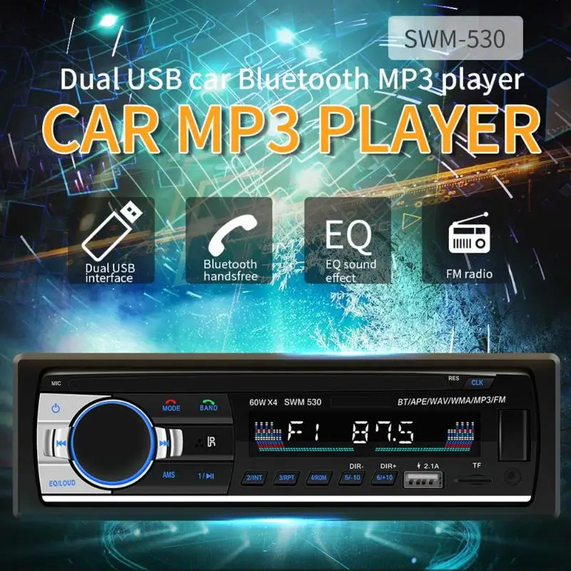 530 LCD Screen Bluetooth 4.0 Car MP3 Player Dual USB ports Audio FM Radio U AUX disk MP3 player
530 LCD Screen Bluetooth 4.0 Car MP3 Player Dual USB ports Audio FM Radio U AUX disk MP3 player