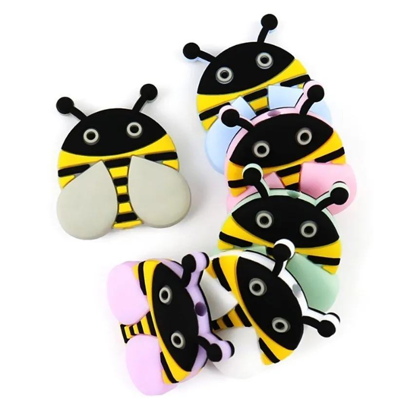 5pcs Honeybee Perle Silicone Beads Baby Teething Rings Diy Making Bee Bead Food Grade Silicone Teether Necklace Toys Accessories
5pcs Honeybee Perle Silicone Beads Baby Teething Rings Diy Making Bee Bead Food Grade Silicone Teether Necklace Toys Accessories