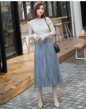 Korean version of spring and summer embroidery sequins elastic high waist mid-long screen half-length skirt irregular lace pleat
Korean version of spring and summer embroidery sequins elastic high waist mid-long screen half-length skirt irregular lace pleat