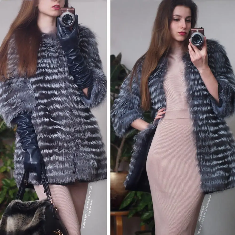 2019 New Fashion Real Silver Fox Fur Coat For Women Warm Winter Slim Strips Style Customized Plus Size
2019 New Fashion Real Silver Fox Fur Coat For Women Warm Winter Slim Strips Style Customized Plus Size