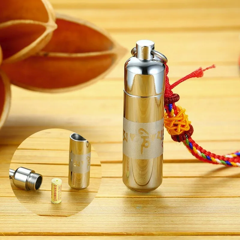 Capsule Seal Container Pill Holder Box Cylinder Pendant Necklace with Buddhist Amulet Stainless Steel Buddhist Spiritual Jewelry
Capsule Seal Container Pill Holder Box Cylinder Pendant Necklace with Buddhist Amulet Stainless Steel Buddhist Spiritual Jewelry