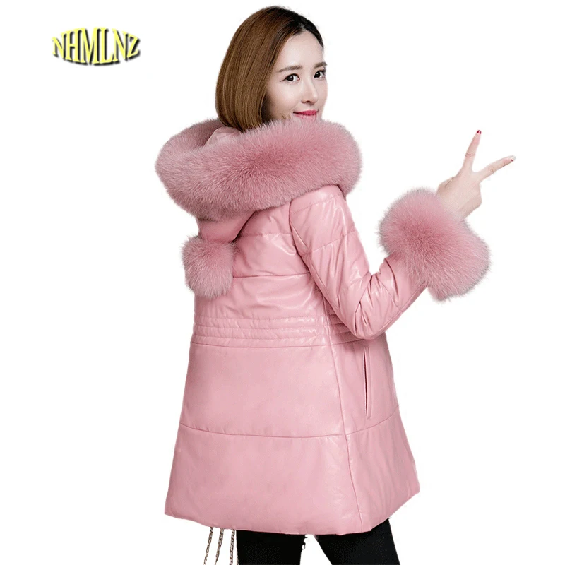Genuine Leather Down Women Jacket 2019 Winter New Hooded Sheepskin Fox Fur Collar Solid Color Women Leather Jacket S-3XL LH46
Genuine Leather Down Women Jacket 2019 Winter New Hooded Sheepskin Fox Fur Collar Solid Color Women Leather Jacket S-3XL LH46