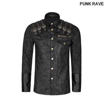 Fashion Heavy Metal Shoulder Slight Elastic Little Lapel Bold Zipper Long Sleeve Bloues Gothic bandage Men Shirt PUNK RAVE Y-740
Fashion Heavy Metal Shoulder Slight Elastic Little Lapel Bold Zipper Long Sleeve Bloues Gothic bandage Men Shirt PUNK RAVE Y-740
