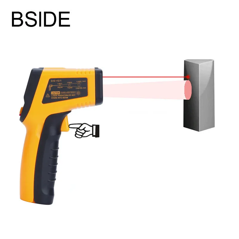 Digital Infrared Thermometer Non-contact Digital Thermometer With LCD Backlight -50-600C 12:1 Temperature Gun
Digital Infrared Thermometer Non-contact Digital Thermometer With LCD Backlight -50-600C 12:1 Temperature Gun