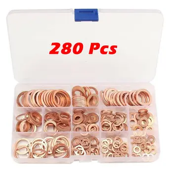 280 pcs Assortment Copper Washers Set Sump Plug Solid Washer Kit With Plastic Box 12 Sizes
280 pcs Assortment Copper Washers Set Sump Plug Solid Washer Kit With Plastic Box 12 Sizes