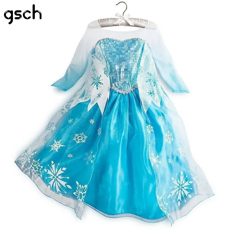 Платье Эльза платье с блестками для принцессы Снежная Королева Анна детские