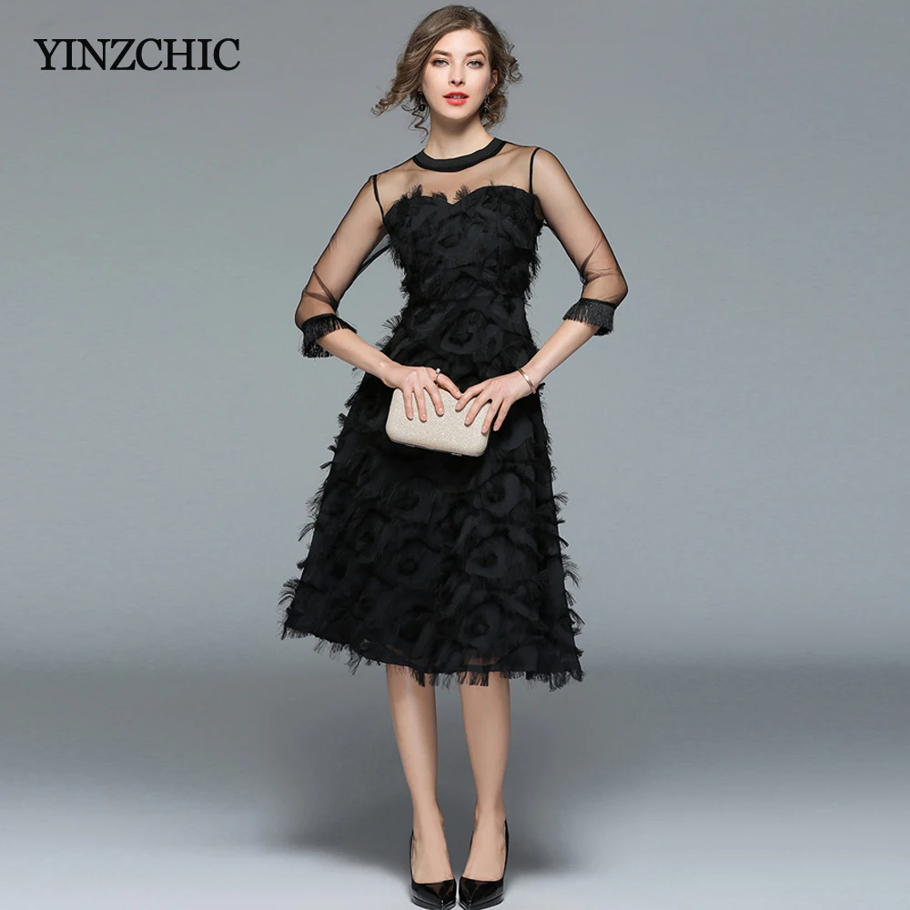 woman spring black dress mesh patched female a-line dress elegant ladies party midi dress
woman spring black dress mesh patched female a-line dress elegant ladies party midi dress