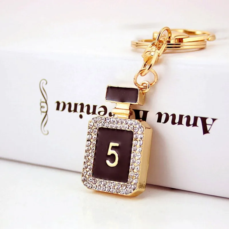 Creative Brand Perfume Bottle Keychains Fashion Key Chains Car Rings Accessories Women Bag Charm Ring Wholesale Price | Украшения и