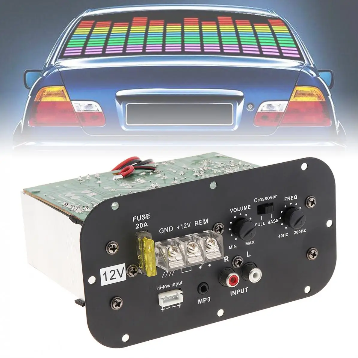 150W 12V Black Powerful Bass Subwoofer Blue Light Car Audio High Power Amplifier Board with for 6 /8 /10 Inch Car Subwoofer
150W 12V Black Powerful Bass Subwoofer Blue Light Car Audio High Power Amplifier Board with for 6 /8 /10 Inch Car Subwoofer