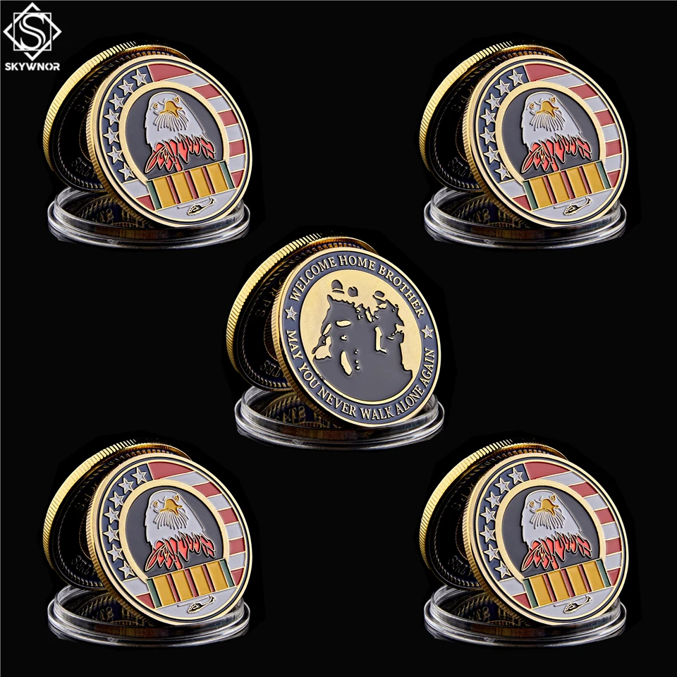 5PCS/lot America Welcome Home Brother Gold/Silver Eagle Liberty Commemorative Challenge Coin
5PCS/lot America Welcome Home Brother Gold/Silver Eagle Liberty Commemorative Challenge Coin