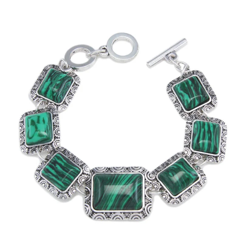 Square Bohemian Bracelet with Stones Green Malachite Bracelet Silver Chain Link Bracelets for Women Vintage Jewelry Gift brtk06
Square Bohemian Bracelet with Stones Green Malachite Bracelet Silver Chain Link Bracelets for Women Vintage Jewelry Gift brtk06