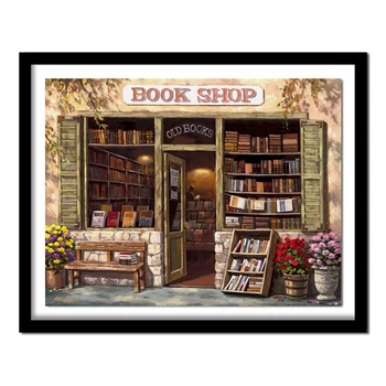 5d diy diamond painting cross stitch square book shop full 3d diamond embroidery needleworks home decor FS409 
5d diy diamond painting cross stitch square book shop full 3d diamond embroidery needleworks home decor FS409