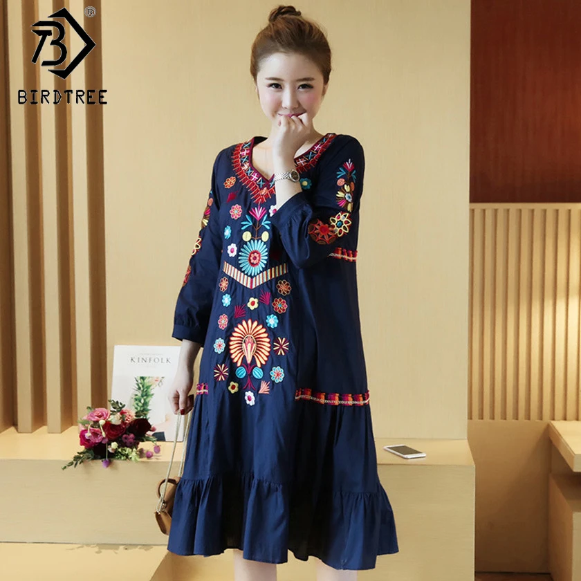 Maternity Clothing 2018 Spring Ethnic Style Embroidery Floral Denim Pregnant Dresses Long Sleeves Casual Nursing Dresses D83107A
Maternity Clothing 2018 Spring Ethnic Style Embroidery Floral Denim Pregnant Dresses Long Sleeves Casual Nursing Dresses D83107A