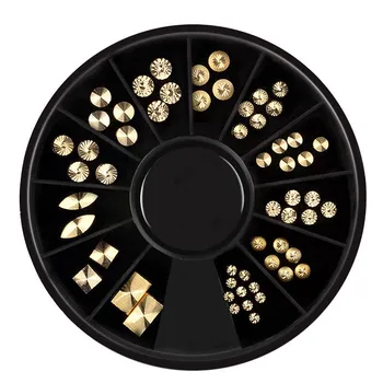 3D Gold Nail Charms Metal Rivets Studs Rhinestones Nail Jewelry Wheel UV Gel Nail Art Decorations Accessoires NRD120
3D Gold Nail Charms Metal Rivets Studs Rhinestones Nail Jewelry Wheel UV Gel Nail Art Decorations Accessoires NRD120