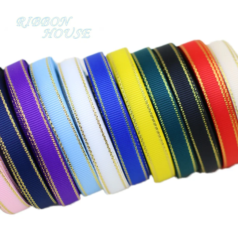 (10 yards/lot) Gold Edge Grosgrain Ribbon Wholesale Gift Wrapping Christmas ribbons
(10 yards/lot) Gold Edge Grosgrain Ribbon Wholesale Gift Wrapping Christmas ribbons
