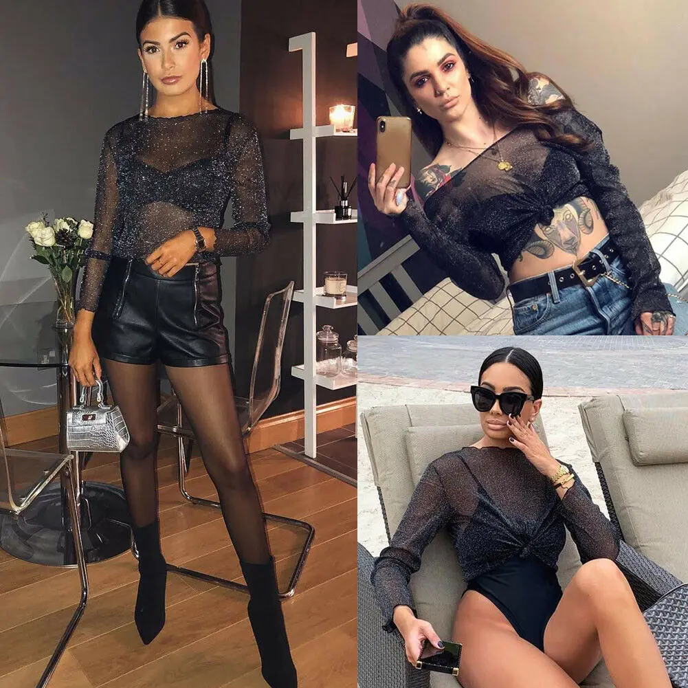 Women Summer Blouses Female Sequin See Through Star Mesh Tops Ladies Long Sleeve Sheer Shirt Blouse
Women Summer Blouses Female Sequin See Through Star Mesh Tops Ladies Long Sleeve Sheer Shirt Blouse